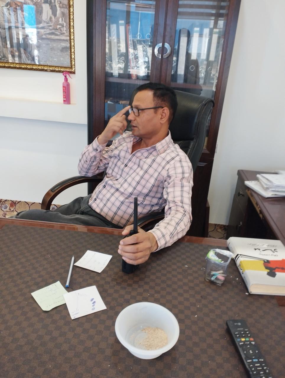 Shiv Bahadur Singh on call at Iraq client office
